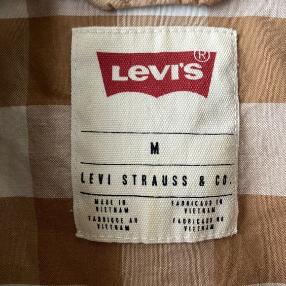 Levi's Mens Shirt Size Medium Snap Front Gingam Checks Short Sleeve Cotton - Picture 4 of 6